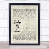 James Blunt Goodbye My Lover Quote Song Lyric Print