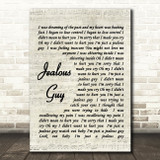 John Lennon Jealous Guy Quote Song Lyric Print