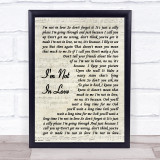 10cc I'm Not In Love Vintage Script Song Lyric Print