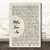 Adele Million Years Ago Vintage Script Song Lyric Print