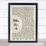 Adele Million Years Ago Vintage Script Song Lyric Print