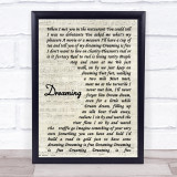 Blondie Dreaming Vintage Script Song Lyric Print
