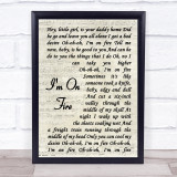 Bruce Springsteen I'm On Fire Vintage Script Song Lyric Print