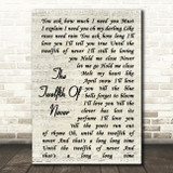 Charlie Landsborough The Twelfth Of Never Vintage Script Song Lyric Print