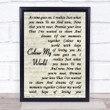 Chicago Colour My World Vintage Script Song Lyric Print