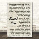 Fleetwood Mac Beautiful Child Vintage Script Song Lyric Print