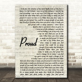 Heather Small Proud Vintage Script Song Lyric Print