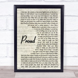 Heather Small Proud Vintage Script Song Lyric Print