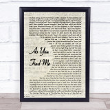 Hillsong United As You Find Me Vintage Script Song Lyric Print