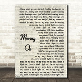 James Moving On Vintage Script Song Lyric Print