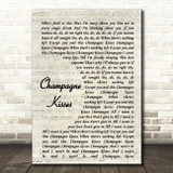 Jessie Ware Champagne Kisses Vintage Script Song Lyric Print