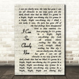 Johnny Nash I Can See Clearly Now Vintage Script Song Lyric Print