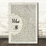 Kane Brown What Ifs Vintage Script Song Lyric Print