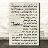 New Order Temptation Vintage Script Song Lyric Print