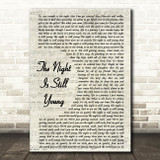 Nicki Minaj The Night Is Still Young Vintage Script Song Lyric Print