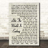 Richard Marx Like The World Is Ending Vintage Script Song Lyric Print