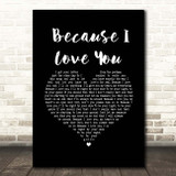 Stevie B Because I Love You (The Postman Song) Black Heart Song Lyric Print