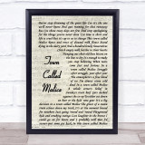 The Jam Town Called Malice Vintage Script Song Lyric Print