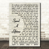 The Rifles Spend A Lifetime Vintage Script Song Lyric Print