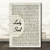 The Temptations Lady Soul Vintage Script Song Lyric Print