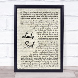 The Temptations Lady Soul Vintage Script Song Lyric Print