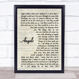 The xx Angels Vintage Script Song Lyric Print
