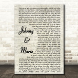 Up & Running Johnny & Marie Vintage Script Song Lyric Print