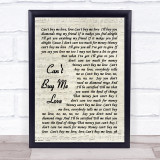 The Beatles Can't Buy Me Love Quote Song Lyric Print