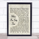 The Beatles When I'm Sixty Four Quote Song Lyric Print
