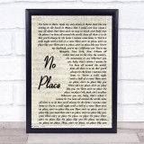 Backstreet Boys No Place Vintage Script Song Lyric Print
