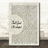 Blonde Feel Good (It's Alright) Vintage Script Song Lyric Print