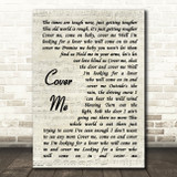 Bruce Springsteen Cover Me Vintage Script Song Lyric Print