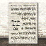 Def Leppard When Love And Hate Collide Vintage Script Song Lyric Print
