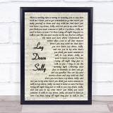 Eric Clapton Lay down Sally Vintage Script Song Lyric Print