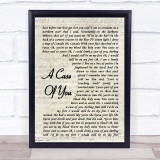 Joni Mitchell A Case Of You Vintage Script Song Lyric Print