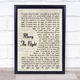 Lady Gaga Marry The Night Vintage Script Song Lyric Print