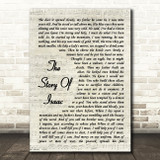 Leonard Cohen The Story Of Isaac Vintage Script Song Lyric Print