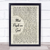 Luke Bryan Most People Are Good Vintage Script Song Lyric Print