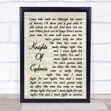 Muse Knights Of Cydonia Vintage Script Song Lyric Print