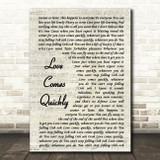 Pet Shop Boys Love Comes Quickly Vintage Script Song Lyric Print