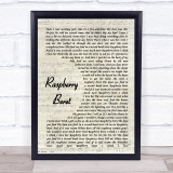 Prince Raspberry Beret Vintage Script Song Lyric Print
