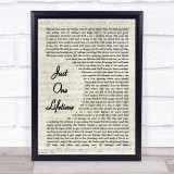 Sting & Shaggy Just One Lifetime Vintage Script Song Lyric Print