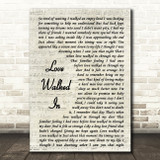 Thunder Love Walked In Vintage Script Song Lyric Print