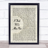 Tiffany I Think We're Alone Now Vintage Script Song Lyric Print