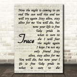 twenty one pilots Truce Vintage Script Song Lyric Print