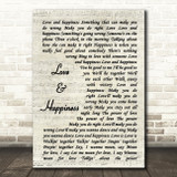 Al Green Love And Happiness Song Lyric Vintage Script Quote Print