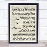 Al Green Love And Happiness Song Lyric Vintage Script Quote Print