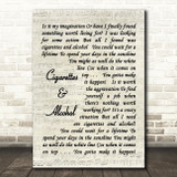 Cigarettes & Alcohol Oasis Script Quote Song Lyric Print