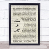 Jason Mraz Have It All Song Lyric Vintage Script Quote Print