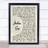 John Lennon Jealous Guy Song Lyric Vintage Script Quote Print